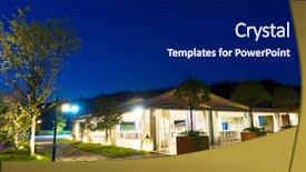  Presentation with banquet - PPT layouts featuring huge tent at night background and a black colored foreground