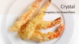  Presentation with tiger - Presentation theme featuring tiger prawns fried in tempura background and a lemonade colored foreground