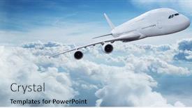  Presentation with passengers - Cool new slides with huge-two-storey-passengers-commercial backdrop and a light blue colored foreground