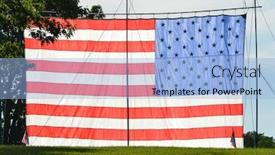 Presentation with united states flag - Amazing slide set having huge-united-states-flag-erected backdrop and a light blue colored foreground