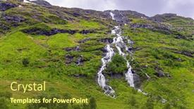  Presentation with scandinavia - Slide set consisting of huge-waterfall-scenic-road background and a tawny brown colored foreground