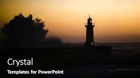  Presentation with atlantic - Presentation design consisting of huge-wave-at-the-lighthouse background and a black colored foreground