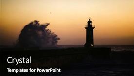  Presentation with atlantic - Slide deck enhanced with huge-wave-on-the-lighthouse background and a black colored foreground