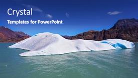  Presentation with lake ice - PPT theme with huge white-blue icebergs float in ice emerald waters of the lake in argentina the unique lake viedma in droughty patagonia background and a ocean colored foreground