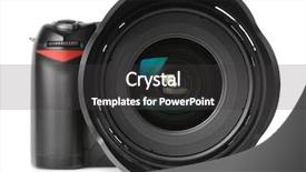  Presentation with wide - Cool new PPT theme with slr - professional digital photo camera backdrop and a dark gray colored foreground