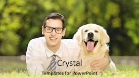  Presentation with dog park - Theme having hugging his labrador retriever background and a  colored foreground