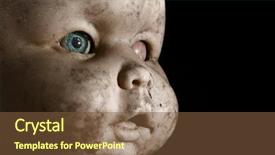  Presentation with doll - PPT theme having hugly baby doll background and a tawny brown colored foreground