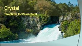  Presentation with new zealand - Presentation theme with huka falls on waikato river background and a tawny brown colored foreground