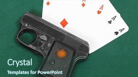  Presentation with hazard - Cool new slides with hukum - 22 cal semiautomatic pistol backdrop and a ocean colored foreground