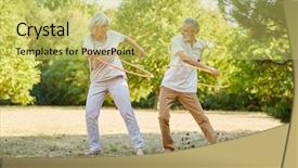  Presentation with gymnastics - Presentation having hula hoops in summer background and a yellow colored foreground