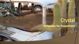  Presentation with africa - Slide set consisting of peugeot - old wreck in africa background and a tawny brown colored foreground