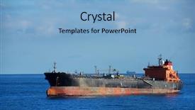  Presentation with ocean ship - Cool new PPT layouts with rusty ship on the ocean backdrop and a light blue colored foreground