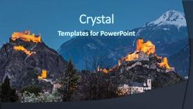  Presentation with switzerland - Cool new presentation design with fort visit - switzerland valais sion night shot backdrop and a ocean colored foreground