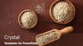  Presentation with hemp - Slide deck featuring hulled-hemp-seeds-healthy-superfood background and a tawny brown colored foreground