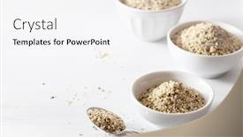  Presentation with supplement - PPT theme consisting of hulled-hemp-seeds-healthy-superfood background and a white colored foreground