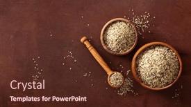  Presentation with supplement - PPT theme having hulled-hemp-seeds-healthy-superfood background and a tawny brown colored foreground