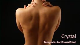  Presentation with woman nude erotic - Presentation design enhanced with skin human - view on woman's nude back background and a wine colored foreground