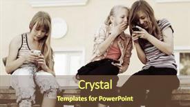  Presentation with teenage - Theme enhanced with human activities - teenage girls calling background and a  colored foreground