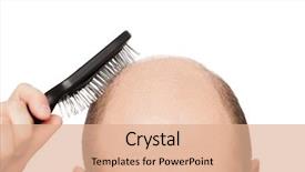  Presentation with hair loss - Presentation design enhanced with human alopecia or hair loss background and a coral colored foreground