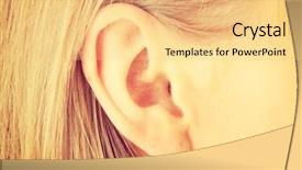  Presentation with ear anatomy - PPT theme enhanced with human anatomy - color closeup picture of blond background and a yellow colored foreground