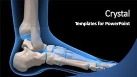  Presentation with human foot - PPT theme consisting of human anatomy - foot background and a black colored foreground