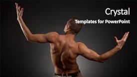  Presentation with welcome back design - Amazing presentation theme having human anatomy - naked man rotated his back backdrop and a black colored foreground