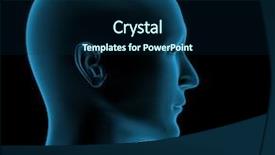  Presentation with head anatomy - Beautiful presentation featuring human anatomy - transparent 3d head backdrop and a navy blue colored foreground