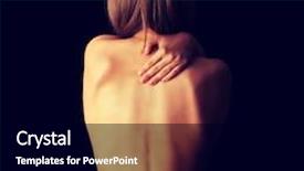  Presentation with woman in pain - PPT theme having human anatomy - woman from behind naked body background and a black colored foreground