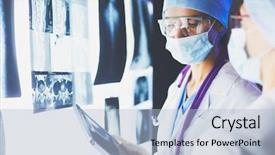  Presentation with medical - Colorful PPT theme enhanced with human anatomy tomography - two female women medical doctors backdrop and a  colored foreground