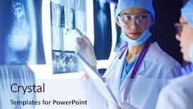  Presentation with medical - Cool new slide deck with human anatomy tomography - two female women medical doctors backdrop and a light blue colored foreground