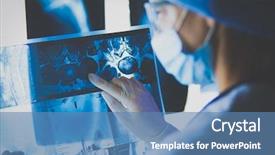  Presentation with female leader social media - PPT layouts featuring human anatomy tomography - two female women medical doctors background and a  colored foreground