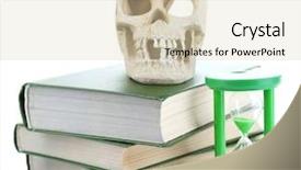  Presentation with old anatomy - PPT theme enhanced with human animal anatomy - hourglass and skull on old background and a lemonade colored foreground