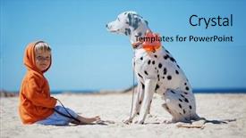  Presentation with alone - PPT theme with human animals - child walking alone with her background and a light blue colored foreground