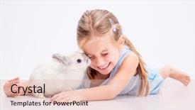  Presentation with cute - Theme featuring human animals - cute smiling girl background and a lemonade colored foreground