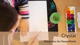  Presentation with top view of candles - Cool new presentation with humans arm - drawing child view from top backdrop and a  colored foreground