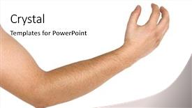  Presentation with man heart attact hand hold - Cool new PPT theme with humans arm - man taking hand like man backdrop and a white colored foreground