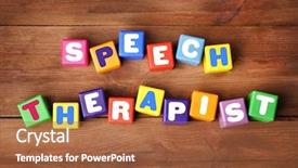  Presentation with behaviour - Presentation theme having human behaviour - colourful cubes with text speech background and a red colored foreground