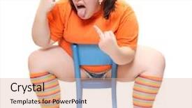  Presentation with crazy - Presentation theme consisting of human behaviour - crazy teenager on a blue background and a coral colored foreground