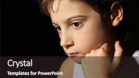  Presentation with cute black board - Theme consisting of human behaviour - cute little boy on black background and a wine colored foreground