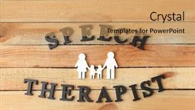  Presentation with speech therapy swallowing - PPT layouts having human behaviour - inscription speech therapist made background and a coral colored foreground