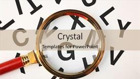  Presentation with light - Colorful slide set enhanced with human behaviour - magnifier and letters on light backdrop and a  colored foreground