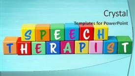  Presentation with speech therapy - Slide deck having human behaviour - speech therapy concept colourful cubes background and a arctic colored foreground