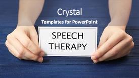  Presentation with speech therapy - Cool new slides with human behaviour - speech therapy concept hands holding backdrop and a ocean colored foreground