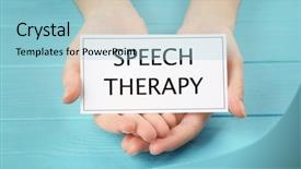  Presentation with behaviour - Cool new slide deck with human behaviour - speech therapy concept hands holding backdrop and a light blue colored foreground