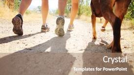  Presentation with nature - Beautiful slides featuring human being - dog out enjoying nature backdrop and a coral colored foreground