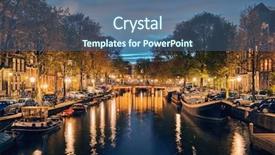  Presentation with human being - Amazing presentation theme having human being - night view of amterdam cityscape backdrop and a ocean colored foreground