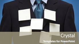  Presentation with human being - Slide deck consisting of human being sticked with sticky notes background and a mint green colored foreground