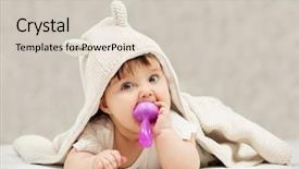  Presentation with baby girl christening - Cool new slide deck with human black - portrait of baby girl playing backdrop and a soft green colored foreground