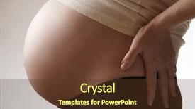  Presentation with back pain - Cool new PPT theme with human black - view of a pregnant woman backdrop and a tawny brown colored foreground