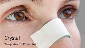  Presentation with wound - Slides featuring plaster on human blood injury background and a soft green colored foreground